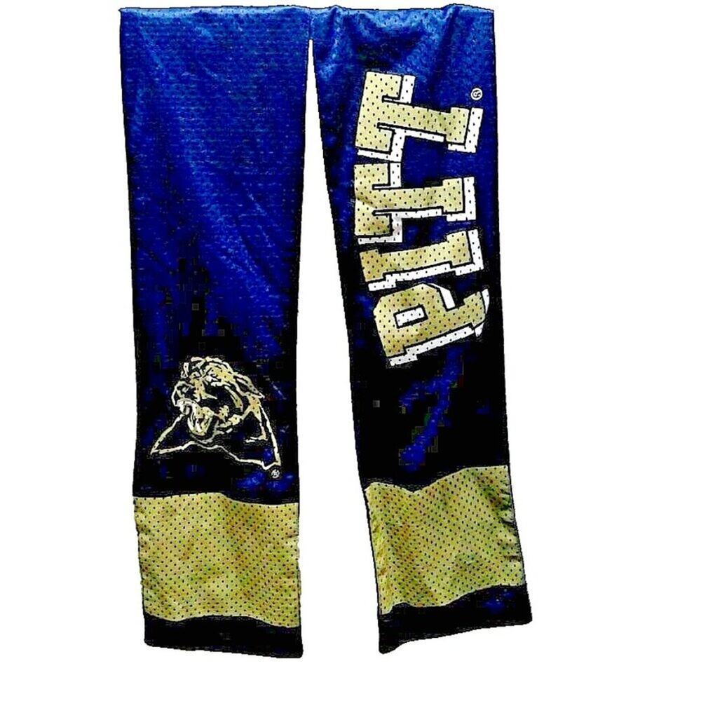 MVF by Little Earth Pitt Panthers Jersey/Fleece Scarf Zip Pocket Blue/Gold Logo